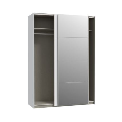 Garderobna omara z ogledalom KARO 150x210 cm, bela