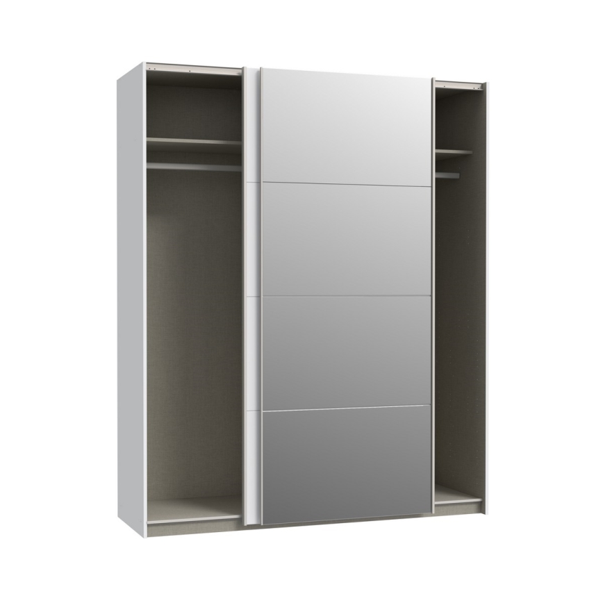 Garderobna omara z ogledalom KARO 170x210 cm, bela