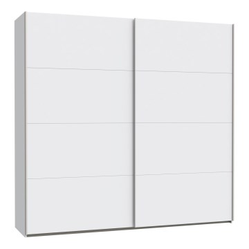 Garderobna omara z ogledalom KARO 220x210 cm bela