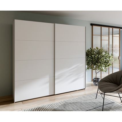 Garderobna omara z ogledalom KARO 220x210 cm bela