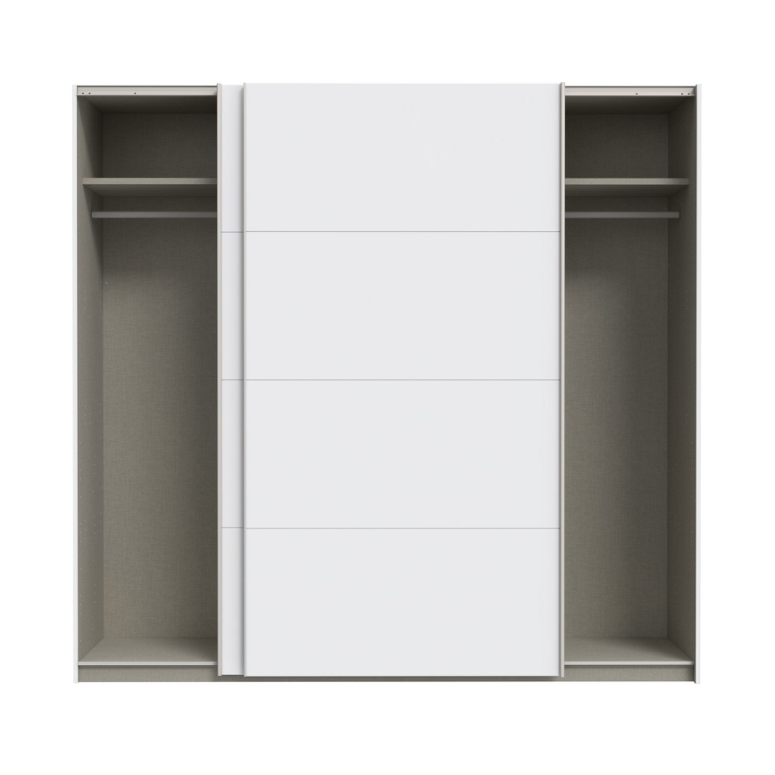 Garderobna omara z ogledalom KARO 220x210 cm bela