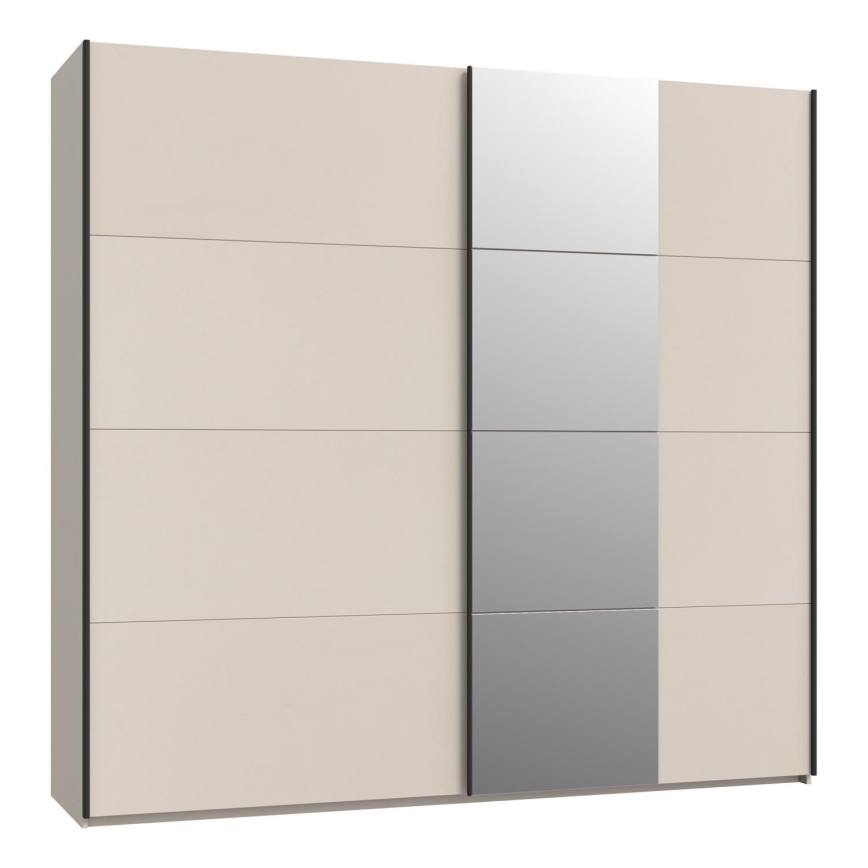 Garderobna omara z ogledalom ODEN 220x210 cm bež