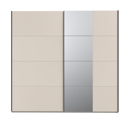 Garderobna omara z ogledalom ODEN 220x210 cm bež