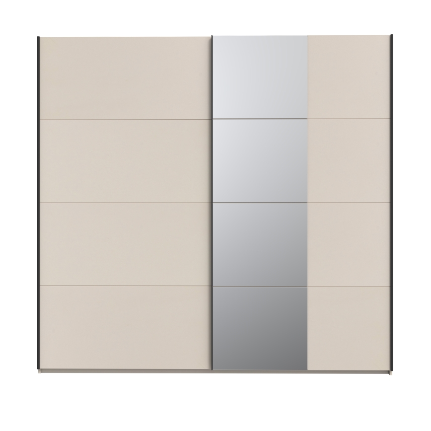 Garderobna omara z ogledalom ODEN 220x210 cm bež