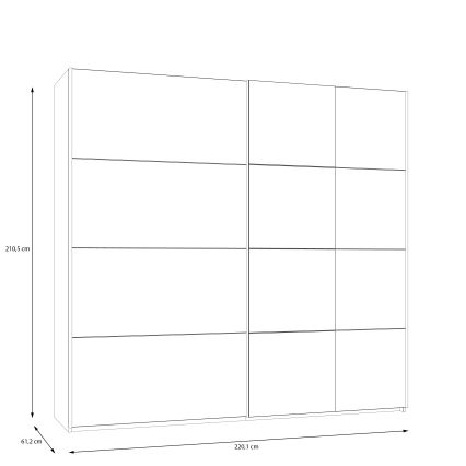 Garderobna omara z ogledalom ODEN 220x210 cm bež