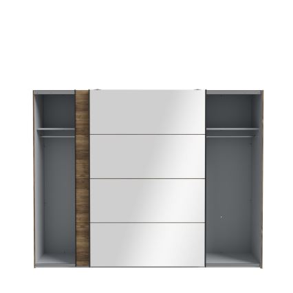 Garderobna omara z ogledalom OREN 270x210 cm hrast artisan