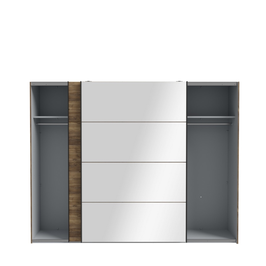 Garderobna omara z ogledalom OREN 270x210 cm hrast artisan