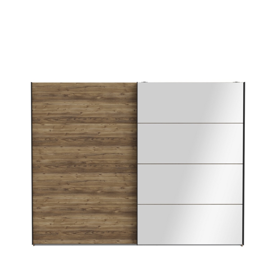 Garderobna omara z ogledalom OREN 270x210 cm hrast artisan