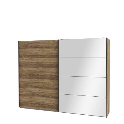 Garderobna omara z ogledalom OREN 270x210 cm hrast artisan