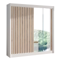 Garderobna omara z ogledalom SANTINO 203x215 cm bela/hrast craft