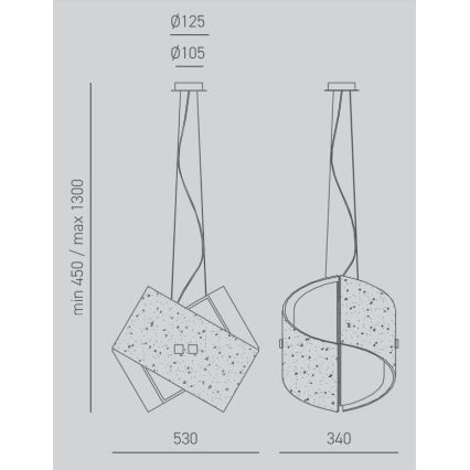 Gea Luce CAMILLA S G arg - Lestenec na vrvici CAMILLA 2xE27/70W/230V srebrna