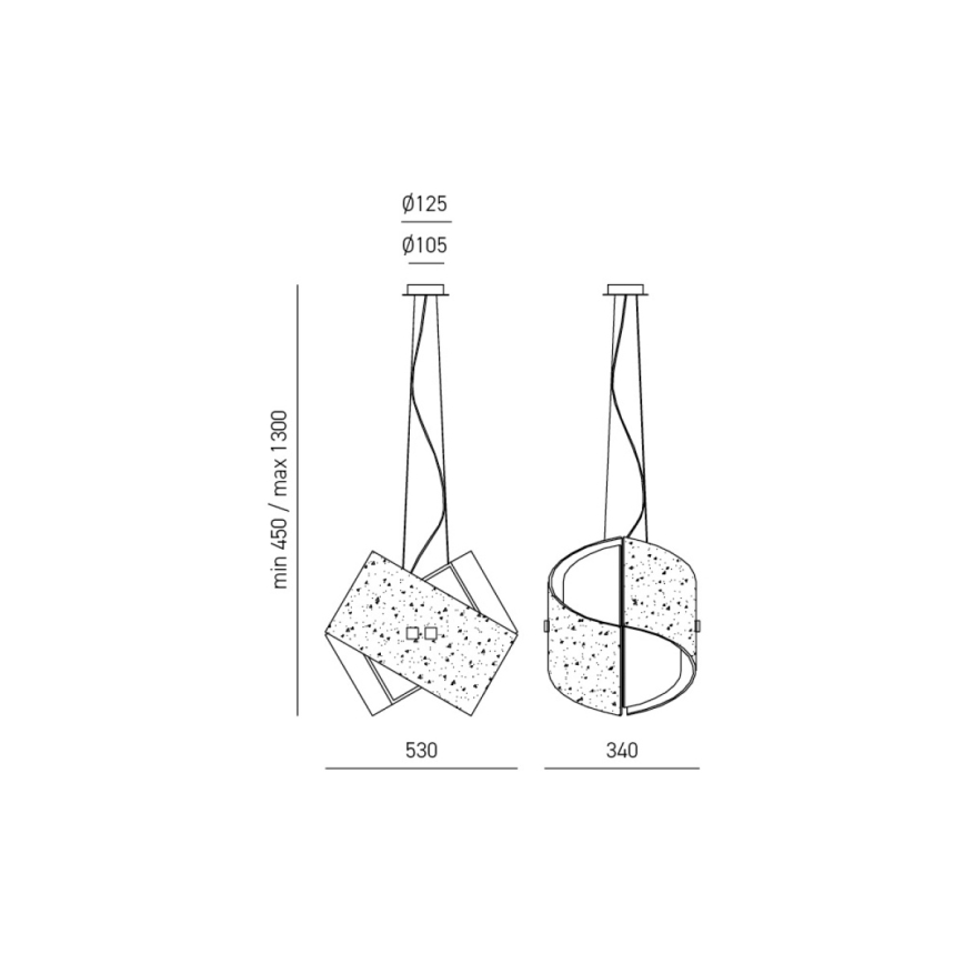 Gea Luce CAMILLA S G oro - Lestenec na vrvici CAMILLA 2xE27/70W/230V zlata