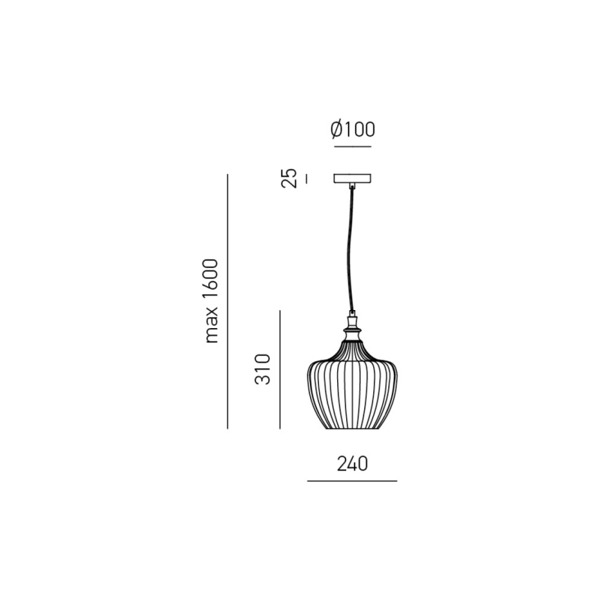 Gea Luce CLEOFE S/10 A - Lestenec na vrvici CLEOFE 1xE27/60W/230V pr. 24 cm