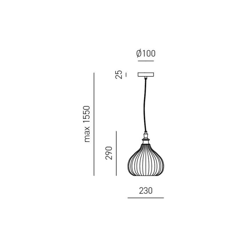 Gea Luce CLEOFE S/11 A - Lestenec na vrvici CLEOFE 1xE27/60W/230V pr. 23 cm