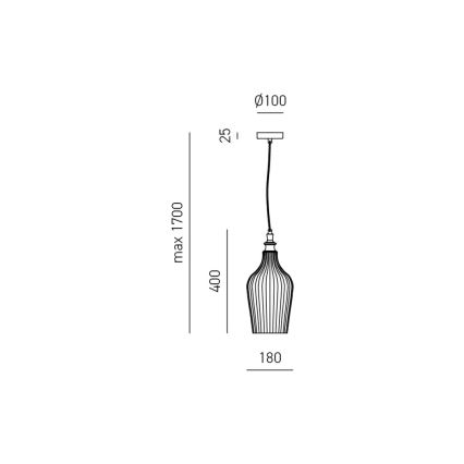 Gea Luce CLEOFE S/12 A - Lestenec na vrvici CLEOFE 1xE27/60W/230V pr. 18 cm