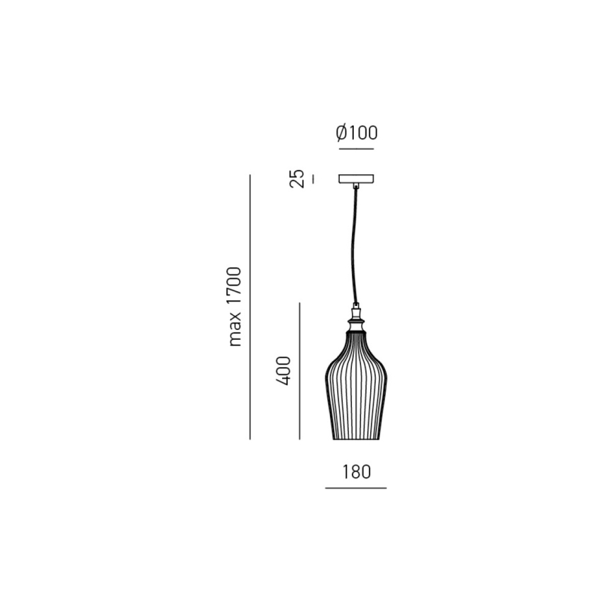 Gea Luce CLEOFE S/12 A - Lestenec na vrvici CLEOFE 1xE27/60W/230V pr. 18 cm