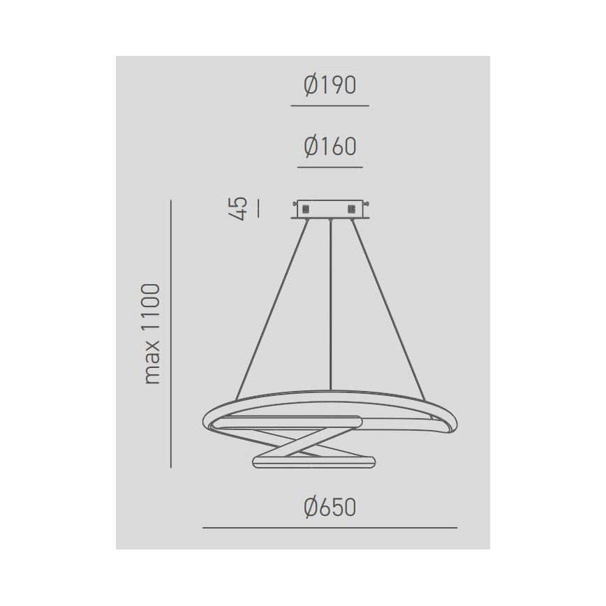 Gea Luce DIVA S G TITANIO - LED Zatemnitveni lestenec na vrvici DIVA LED/44W/230V siva