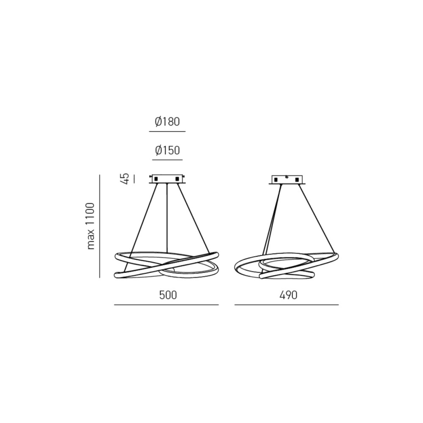 Gea Luce DIVA S P ORO - LED Zatemnitveni lestenec na vrvici DIVA LED/43W/230V zlata