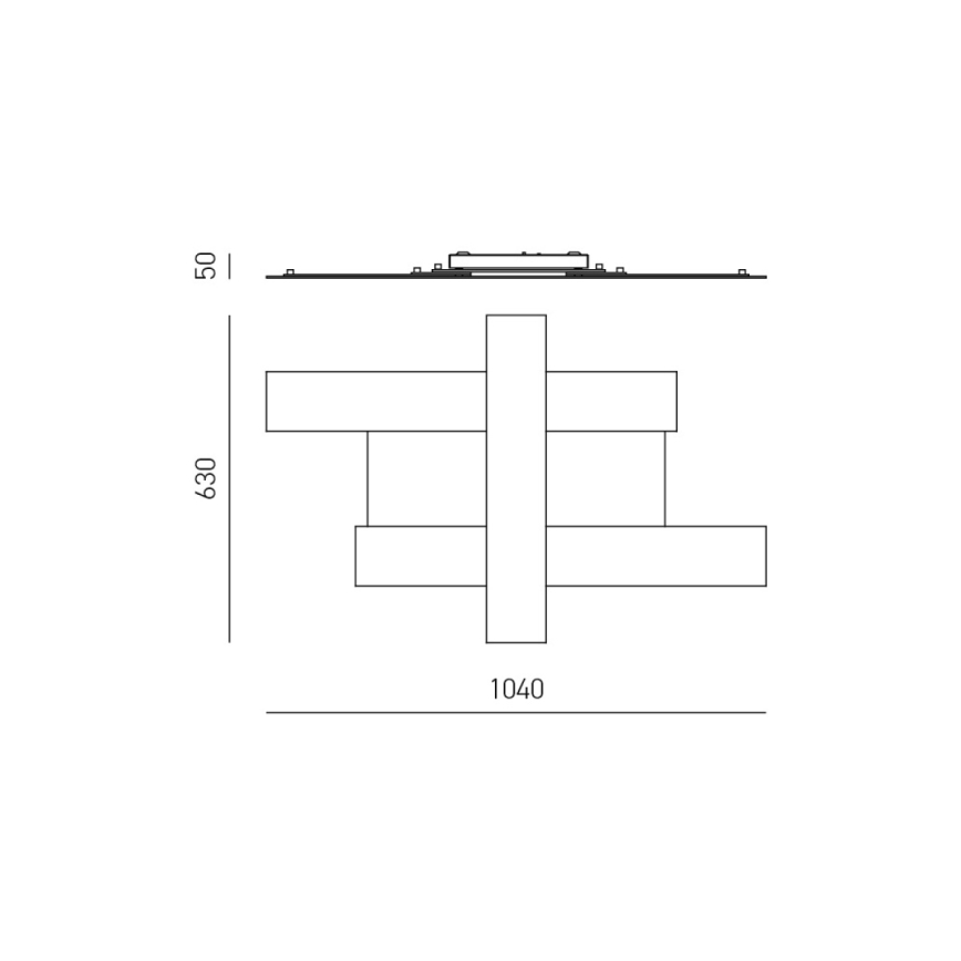 Gea Luce DOHA P G N - LED Stropna svetilka DOHA LED/50W/230V 104 cm črna