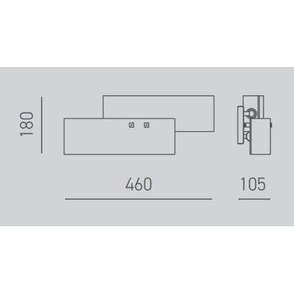 Gea Luce LARA A P arg - Stenska svetilka LARA 2xE14/42W/230V srebrna