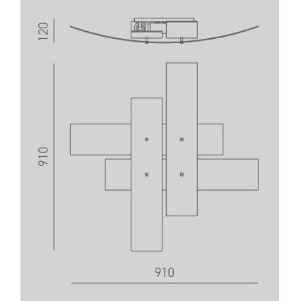 Gea Luce LARA P G arg - Stropna svetilka LARA 4xE27/52W/230V 91 cm srebrna