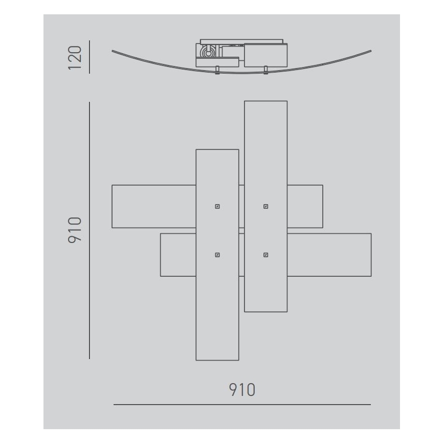 Gea Luce LARA P G arg - Stropna svetilka LARA 4xE27/52W/230V 91 cm srebrna