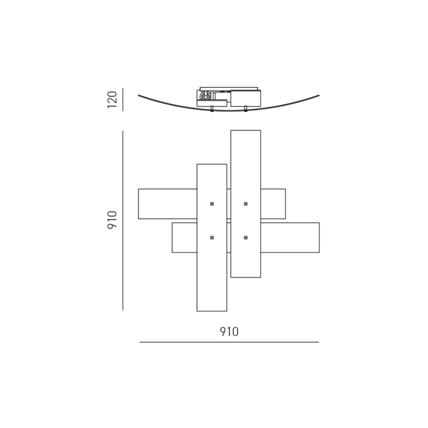Gea Luce LARA P G arg - Stropna svetilka LARA 4xE27/52W/230V 91 cm srebrna