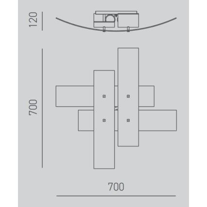 Gea Luce LARA P M arg - Stropna svetilka LARA 2xE27/70W/230V 70 cm srebrna