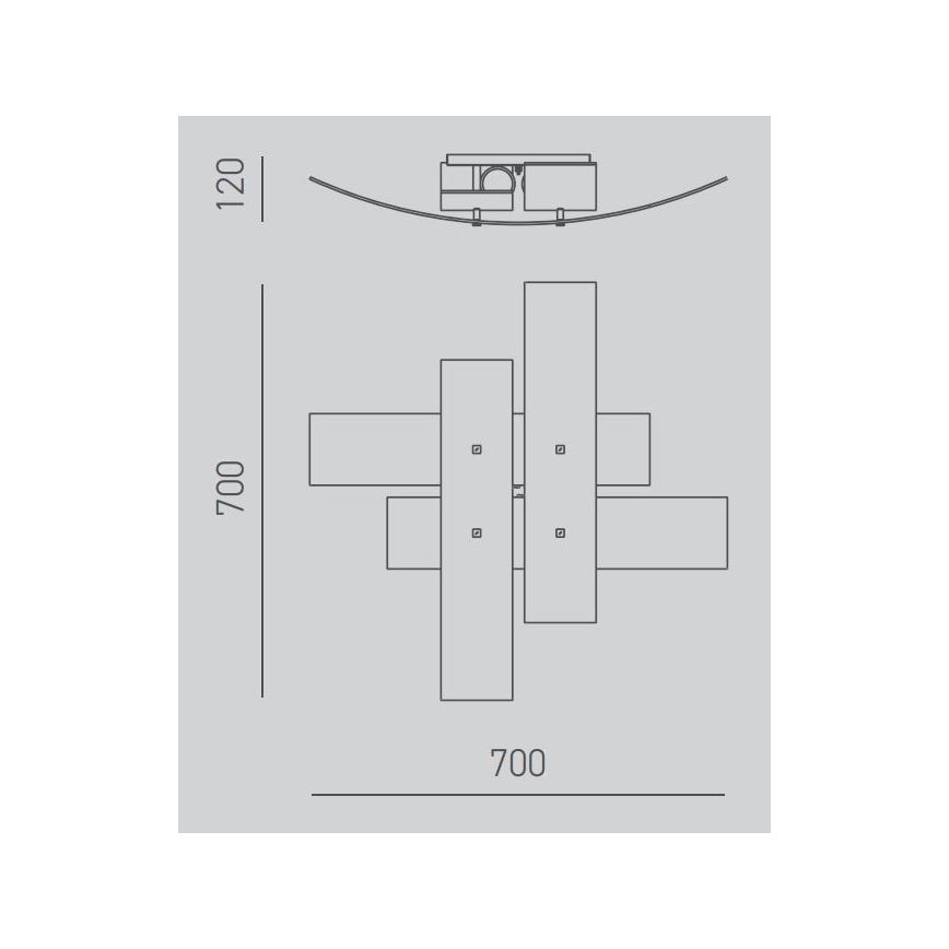 Gea Luce LARA P M arg - Stropna svetilka LARA 2xE27/70W/230V 70 cm srebrna