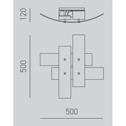 Gea Luce LARA P P arg - Stropna svetilka LARA 2xE27/52W/230V 50 cm srebrna