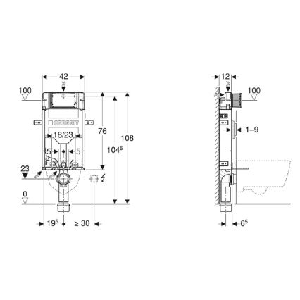 Geberit 110.302.00.5 - Vgradni modul za viseče WC Kombifix 108 cm