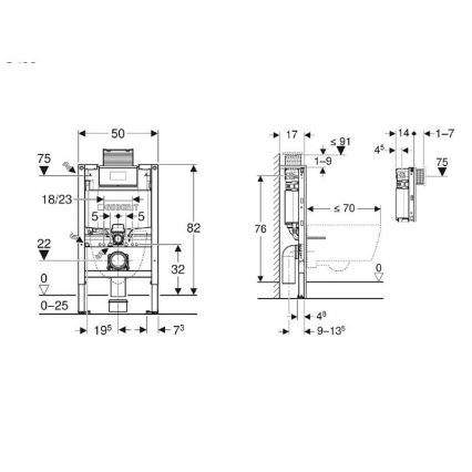 Geberit 111.003.00.2 - Podometni modul za visečo WC školjko Duofix 82 cm