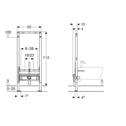 Geberit 111.510.00.2 - Podometni modul za bide Duofix 112 cm