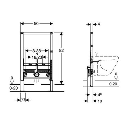 Geberit 111.515.00.1 - Vgradni modul za bide Duofix 82 cm
