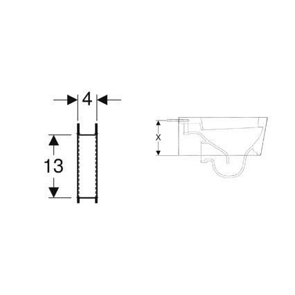 Geberit 111.847.00.1 - Komplet nosilnih opor za WC školjko z majhno oporno površino Duofix, 2 kosi
