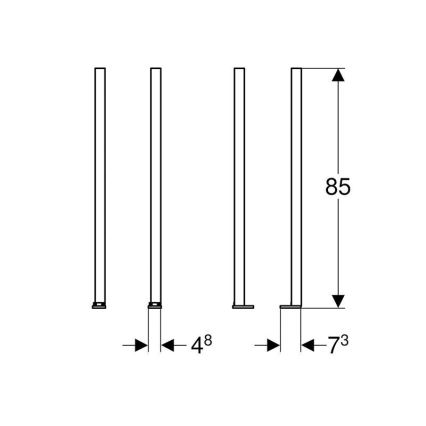 Geberit 111.848.00.1 - Komplet podaljškov nog Duofix 2 kosa