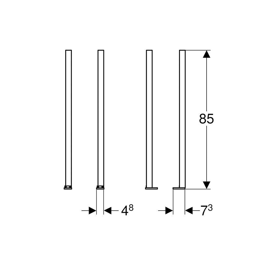 Geberit 111.848.00.1 - Komplet podaljškov nog Duofix 2 kosa