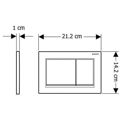 Geberit 115.080.01.1 - Tipka za splakovanje Omega30 21,2 x 14,2 cm, bela