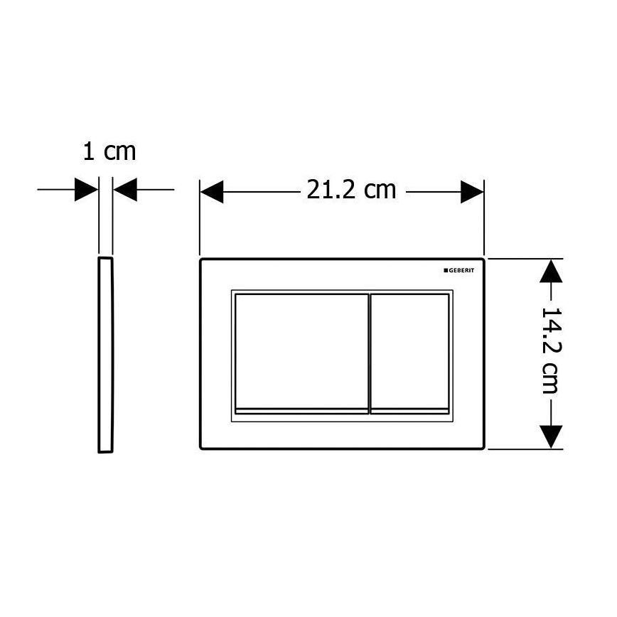 Geberit 115.080.KM.1 - Tipka za splakovanje Omega30 21,2x14,2 cm črna/sijajni krom
