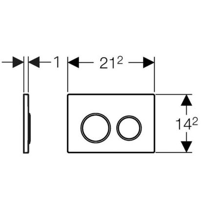 Geberit 115.085.KH.1 - Tipka za splakovanje Omega20 21,2x14,2 cm sijajni krom/matni krom