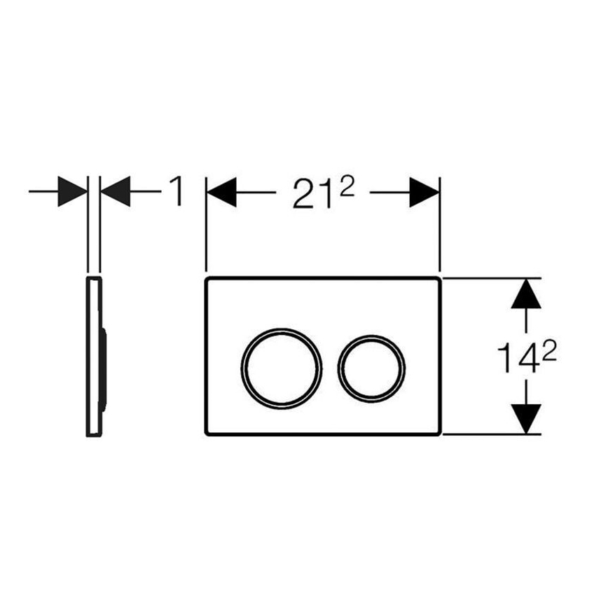 Geberit 115.085.KM.1 - Tipka za splakovanje Omega20 21,2x14,2 cm črna/sijajni krom