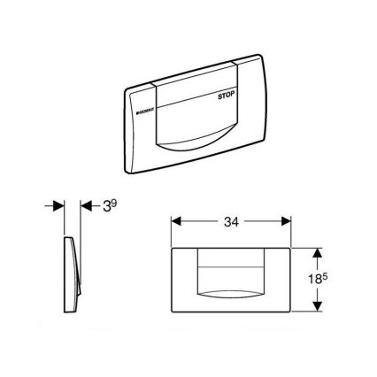 Geberit 115.222.11.1 - Tipka za splakovanje 200F 34x18,5 alpska bela