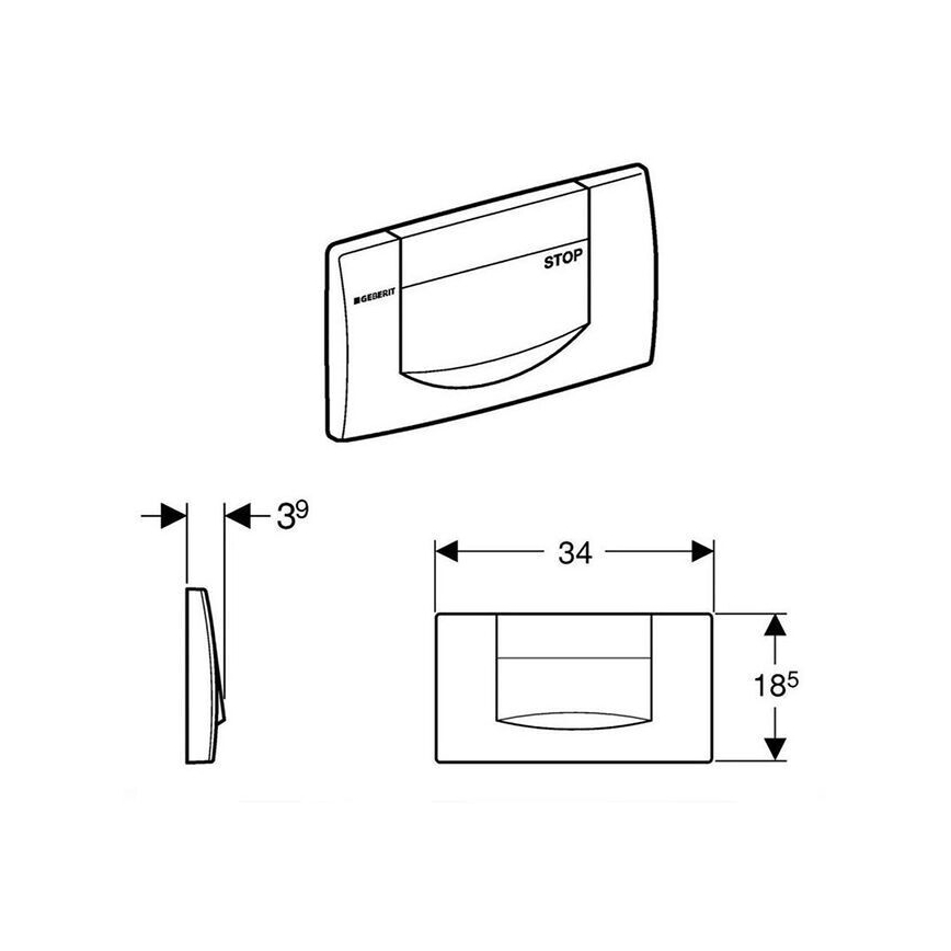 Geberit 115.222.11.1 - Tipka za splakovanje 200F 34x18,5 alpska bela