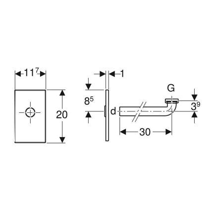 Geberit 115.416.11.1 - Montažni komplet za umivalnik, alpsko bela