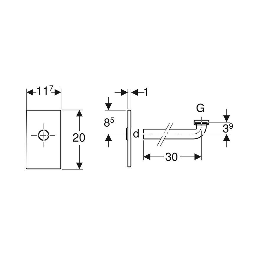 Geberit 115.416.11.1 - Montažni komplet za umivalnik, alpsko bela