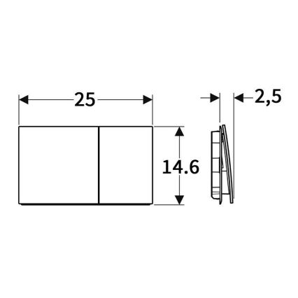 Geberit 115.622.SJ.1 - Tipka za splakovanje Sigma70 25x14,6 cm črna