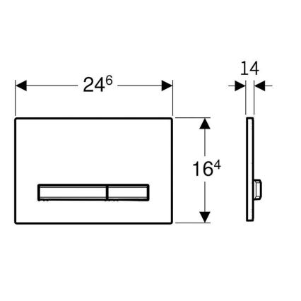 Geberit 115.672.QF.2 - Sprožilna tipka Sigma50 24,6x16,4 cm brušena medenina