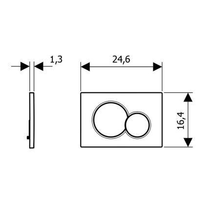 Geberit 115.770.DW.5 - Tipka za splakovanje Sigma01 Round 24,6x16,4 cm črna