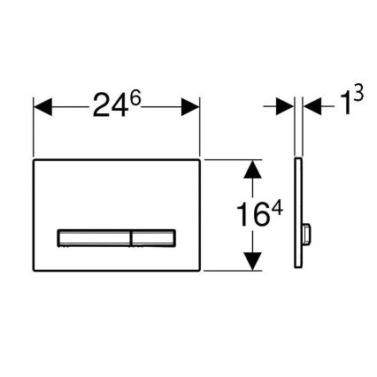 Geberit 115.788.11.2 - Tipka za splakovanje Sigma50 24,6x16,4 cm bela/matni krom