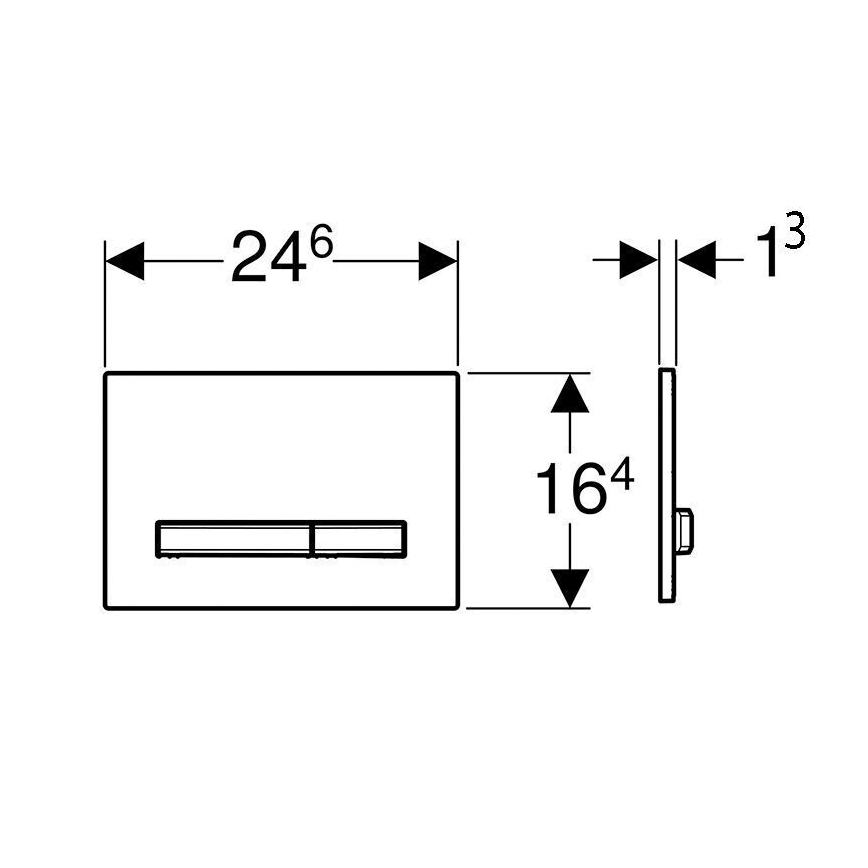 Geberit 115.788.11.2 - Tipka za splakovanje Sigma50 24,6x16,4 cm bela/matni krom